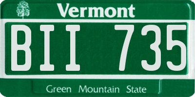 VT license plate BII735