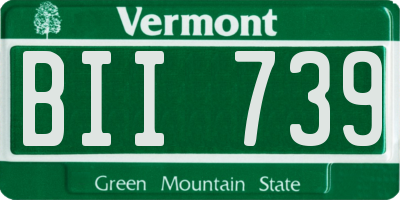 VT license plate BII739