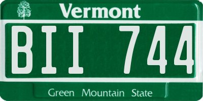 VT license plate BII744