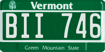 VT license plate BII746