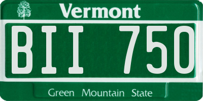 VT license plate BII750