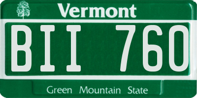 VT license plate BII760