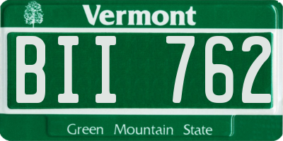 VT license plate BII762