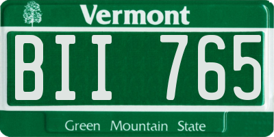 VT license plate BII765