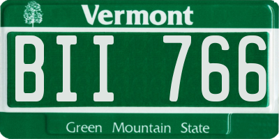 VT license plate BII766