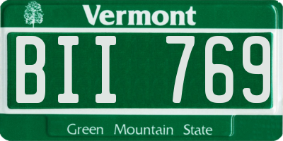 VT license plate BII769