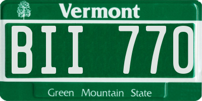 VT license plate BII770