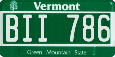 VT license plate BII786