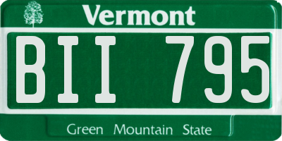 VT license plate BII795
