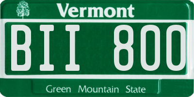 VT license plate BII800