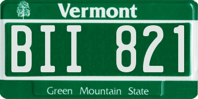VT license plate BII821