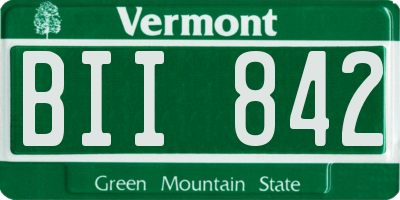 VT license plate BII842