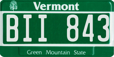 VT license plate BII843
