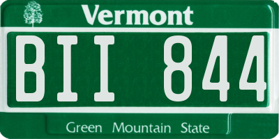 VT license plate BII844