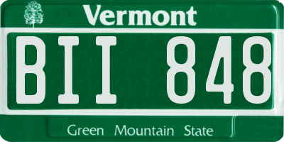 VT license plate BII848