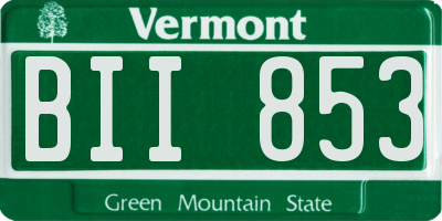 VT license plate BII853