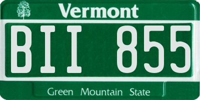 VT license plate BII855