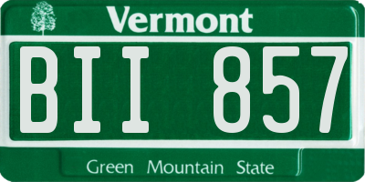 VT license plate BII857