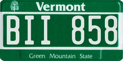 VT license plate BII858