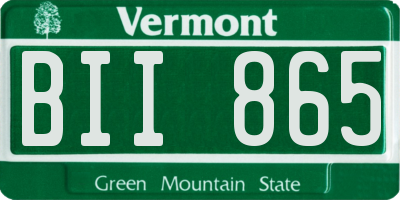 VT license plate BII865