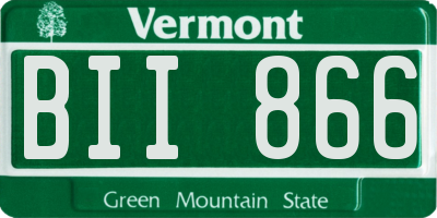 VT license plate BII866