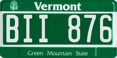 VT license plate BII876