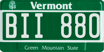 VT license plate BII880