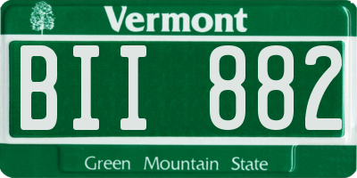 VT license plate BII882