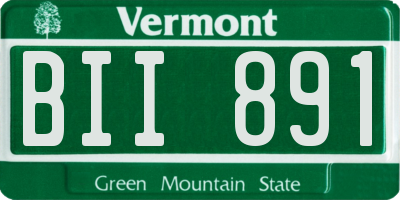 VT license plate BII891