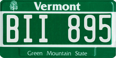 VT license plate BII895