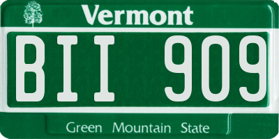 VT license plate BII909