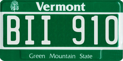 VT license plate BII910