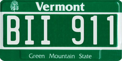 VT license plate BII911