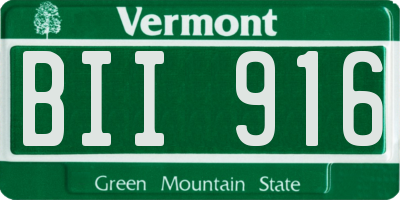 VT license plate BII916