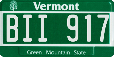VT license plate BII917