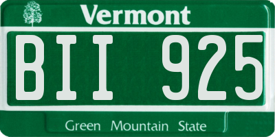 VT license plate BII925