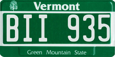 VT license plate BII935