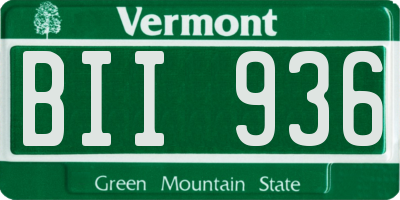 VT license plate BII936