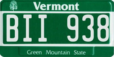 VT license plate BII938