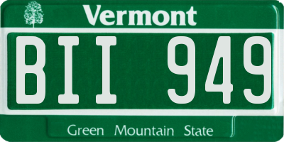 VT license plate BII949