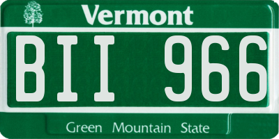 VT license plate BII966