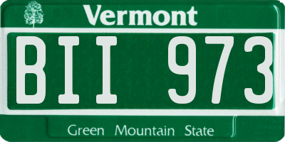 VT license plate BII973