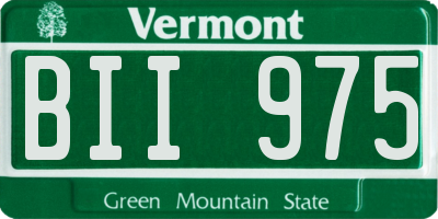 VT license plate BII975