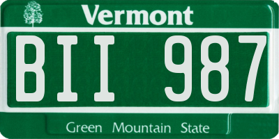 VT license plate BII987