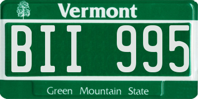 VT license plate BII995
