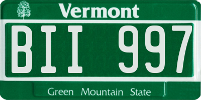 VT license plate BII997