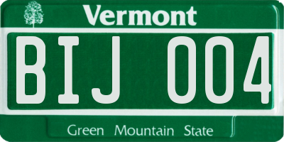 VT license plate BIJ004