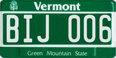 VT license plate BIJ006