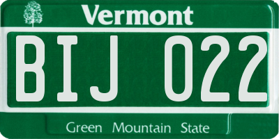 VT license plate BIJ022
