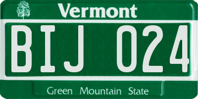 VT license plate BIJ024